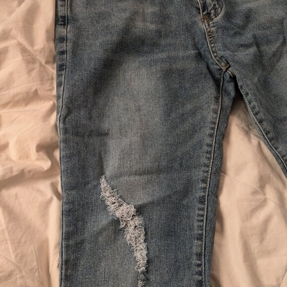 Qazel Vorrlon Men's Blue Skinny Jeans Stretch Washed Slim Fit Pencil Pants - Picture 5 of 6